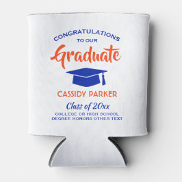 Glückwunsch Graduation Party Moderne Orange und Bl Dosenkühler