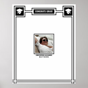Glückwunsch Graduieren Foto Schwarze Signatur groß Poster