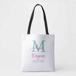 Glückwunsch Graduieren Name monogramm grün pink bl