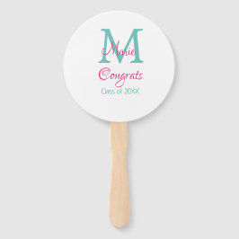 Glückwunsch Graduieren Name monogramm grün pink bl Fächer