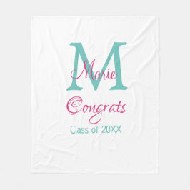 Glückwunsch Graduieren Name monogramm grün pink bl Fleecedecke