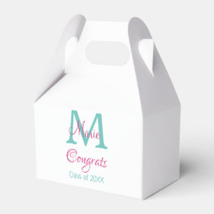 Glückwunsch Graduieren Name monogramm grün pink bl Geschenkschachtel