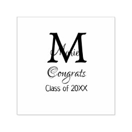 Glückwunsch Graduieren Name monogramm grün pink bl Permastempel