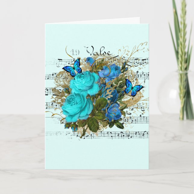 Glückwunsch Hochzeit hinzufügen Namen Rose Ephemer Karte (Vorderseite)