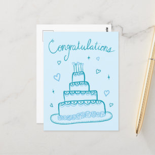 Glückwunsch Hochzeit Verlobung Sketch Doodle Postkarte