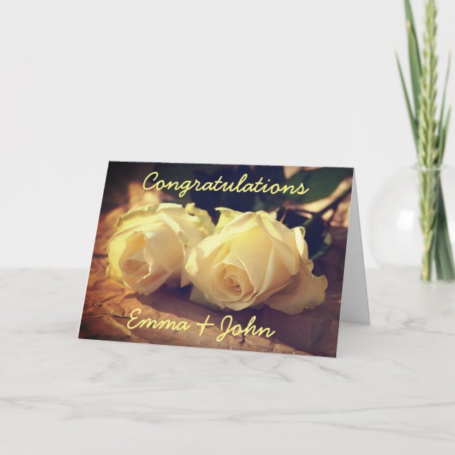 Glückwunsch Hochzeiten Rose Personalisiert Karte (Vorderseite)