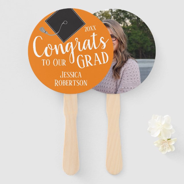 Glückwunsch in der Grand Class 2024 Foto Hand Fan Fächer (Vorne und Hinten)
