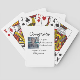 Glückwunsch in Ihrem Ruhestand fügen Foto-Name Dat Spielkarten