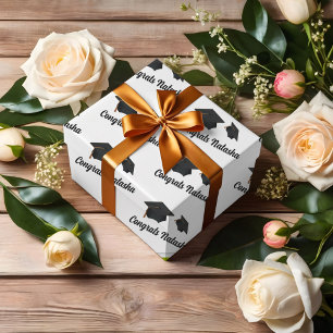 Glückwunsch individuelle Name Abschluss Feier Geschenkpapier Set