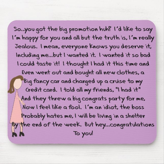 Glückwunsch-Job-Werbeaktion-Geschenke (weiblich) Mousepad (Vorne)