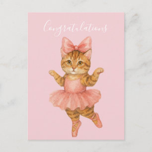 Glückwunsch Katze Ballerina Rosa Postkarte