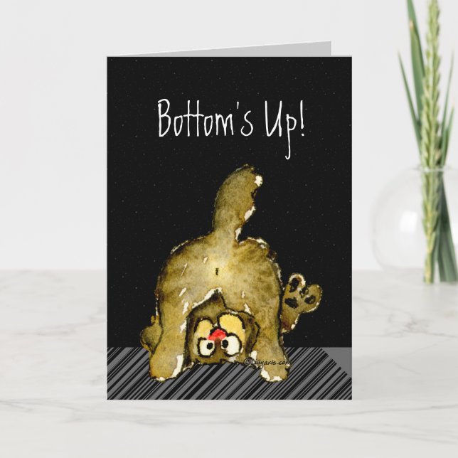 Glückwunsch-Katzen-Unterseiten herauf schwarze Karte (Vorderseite)