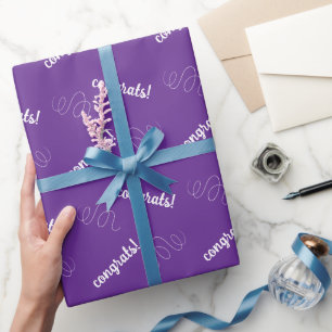 Glückwunsch! Lila Schleifpapier Geschenkpapier
