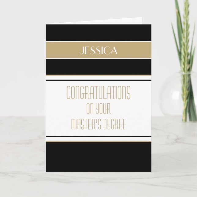 Glückwunsch Master-Abschluss-Karte Karte (Vorderseite)