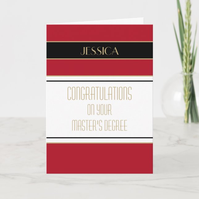 Glückwunsch Master-Abschluss-Karte Karte (Vorderseite)