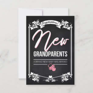 Glückwunsch neue Großeltern / Neues Baby Mädchen Dankeskarte