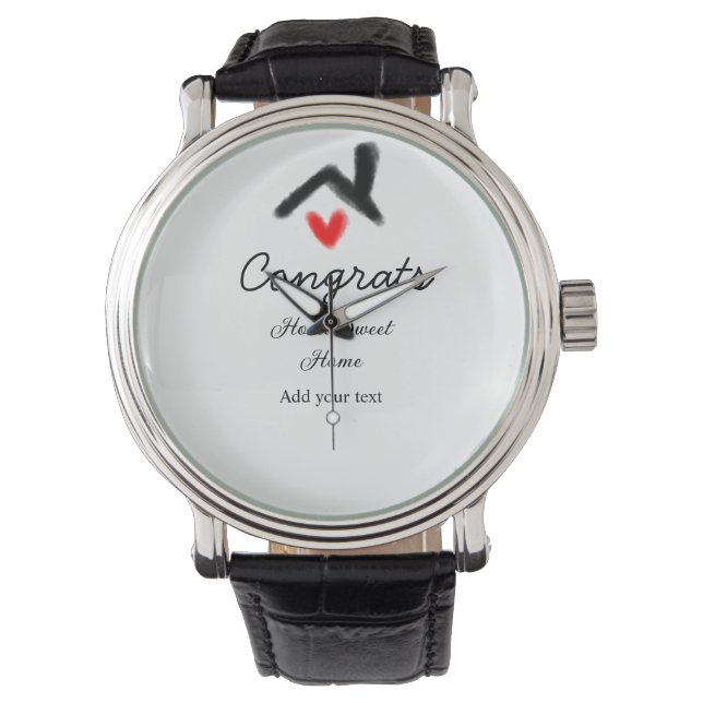 Glückwunsch neue Zuhause-Besitzer echtes Anwesen E Armbanduhr (Vorderseite)