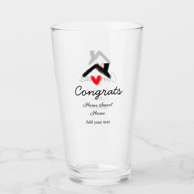 Glückwunsch neue Zuhause-Besitzer echtes Anwesen E Glas (Vorderseite)