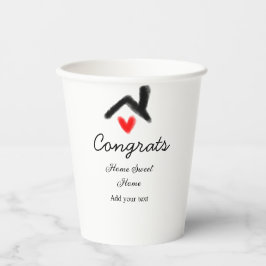 Glückwunsch neue Zuhause-Besitzer echtes Anwesen E Pappbecher