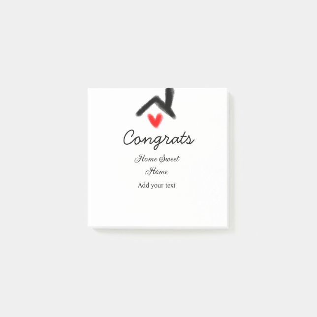 Glückwunsch neue Zuhause-Besitzer echtes Anwesen E Post-it Klebezettel (Vorderseite)