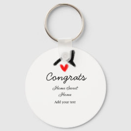 Glückwunsch neue Zuhause-Besitzer echtes Anwesen E Schlüsselanhänger
