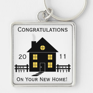 Glückwunsch-neues Zuhause-Haus-Schlüsselkette Schlüsselanhänger