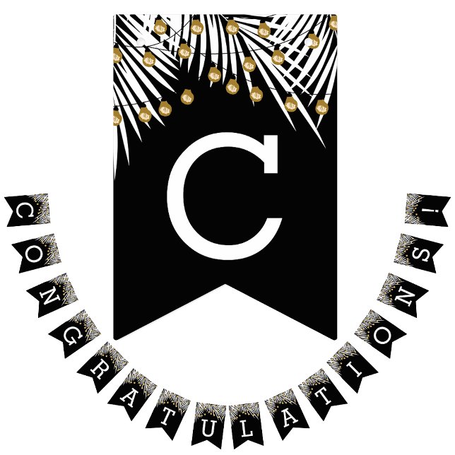 Glückwunsch Palms Black Gold Wimpelkette (Von Creator hochgeladen)