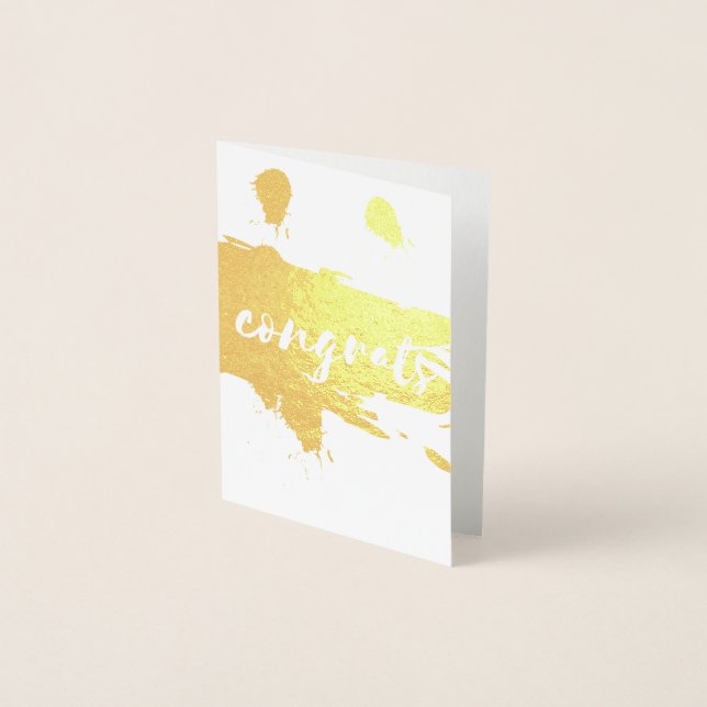 Glückwunsch Pinselstrich aufdecken Folienkarte (Vorderseite)