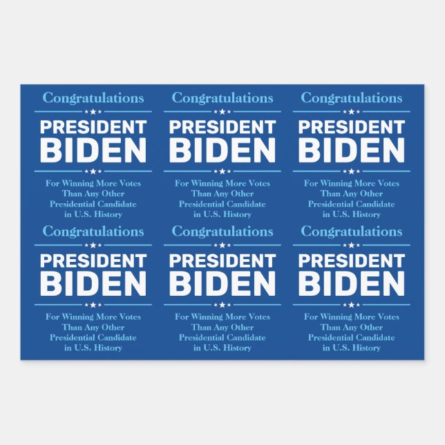 Glückwunsch Präsident Biden Most Voted Candidate B Geschenkpapier Set (Vorderseite)