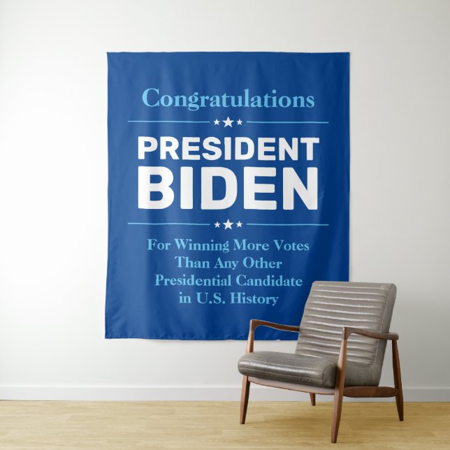 Glückwunsch Präsident Biden Most Voted Candidate B Wandteppich (Beispiel)