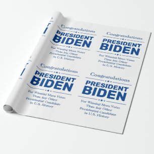 Glückwunsch Präsident Biden Most Voted Candidate Geschenkpapier
