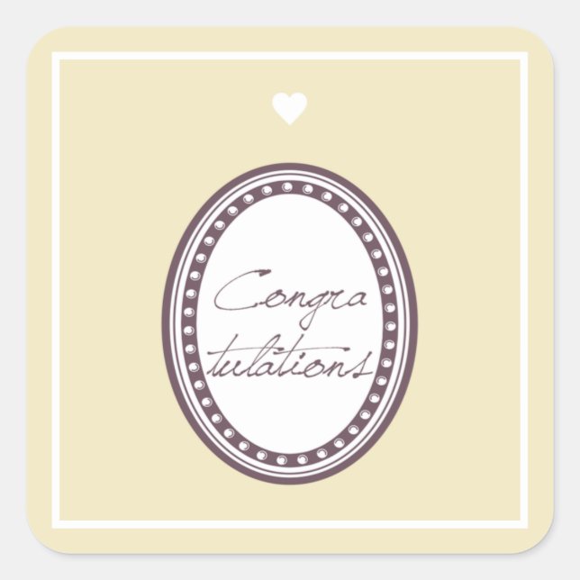 Glückwunsch Quadratischer Aufkleber (Vorderseite)
