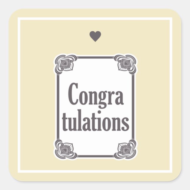 Glückwunsch Quadratischer Aufkleber (Vorderseite)