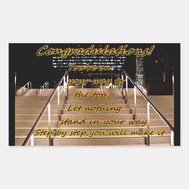 Glückwunsch_ Rechteckiger Aufkleber (Vorderseite)