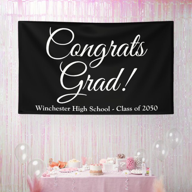 Glückwunsch schreiben schwarze benutzerdefinierte  banner (Party)