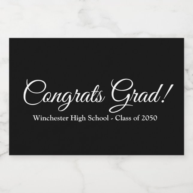 Glückwunsch schreiben schwarze benutzerdefinierte  lebensmitteletikett (Einzelnes Label)