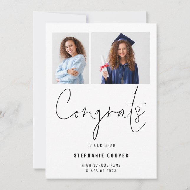 Glückwunsch Script 2 Foto 2023 Abschluss Ankündigung (Vorderseite)