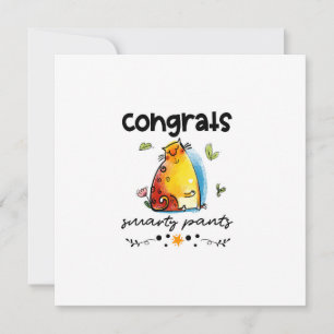 Glückwunsch Smarty Pants Funny Cat Cartoon Karte