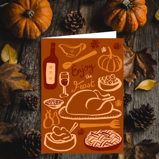 Glückwunsch Thanksgiving Großes Fest Urlaub Karte (Happy Thanksgiving Bountiful Feast Holiday Card
)