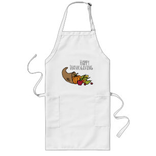 Glückwunsch Thanksgiving Gruß, buntes Cornucopia Lange Schürze