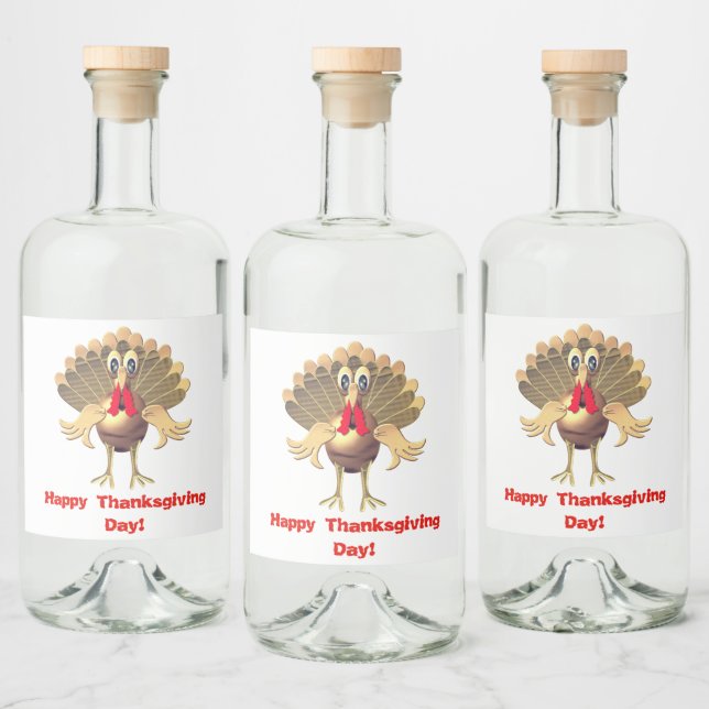 Glückwunsch Thanksgiving Türkei, Personalisiert Alkoholflaschenetikett (Flaschen)