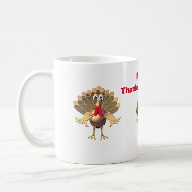 Glückwunsch Thanksgiving Türkei, Personalisiert Kaffeetasse (Links)