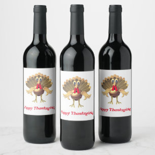 Glückwunsch Thanksgiving Türkei, Personalisiert Weinetikett