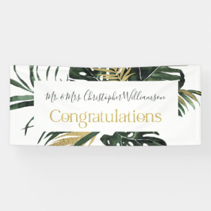 Glückwunsch Tropical Floral Wedding Banner