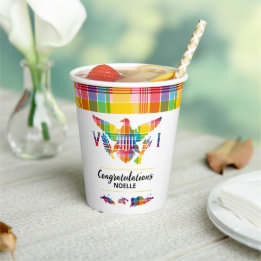 Glückwunsch U.S. Jungfrau Inseln Madras Flag & Isl Pappbecher