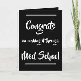 Glückwunsch über Med School Card Karte