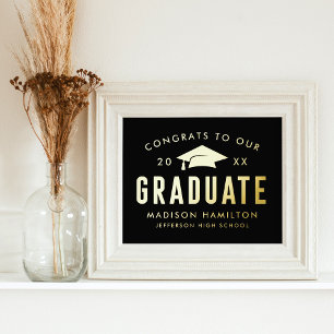 Glückwunsch unserer Graduate Black Graduation Part Foliendrucke