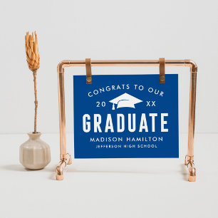 Glückwunsch unserer Graduate Blue Graduation Party Poster
