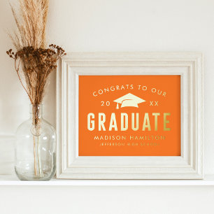 Glückwunsch unserer Graduate Orange Graduation Par Foliendrucke