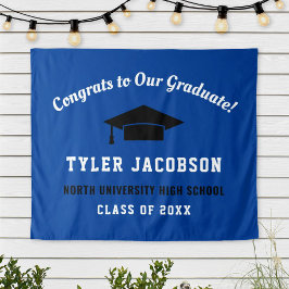 Glückwunsch unserer Royal Blue Black Graduate Wandteppich